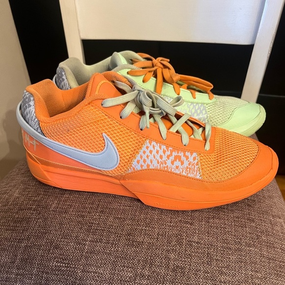 THE MISMATCHED NIKE JA 1 “BRIGHT MANDARIN/VAPOR GREEN Size 12 - Picture 5 of 7